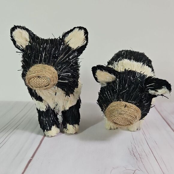 Sisal Pigs - Set Of 2 - Picture 1 of 6